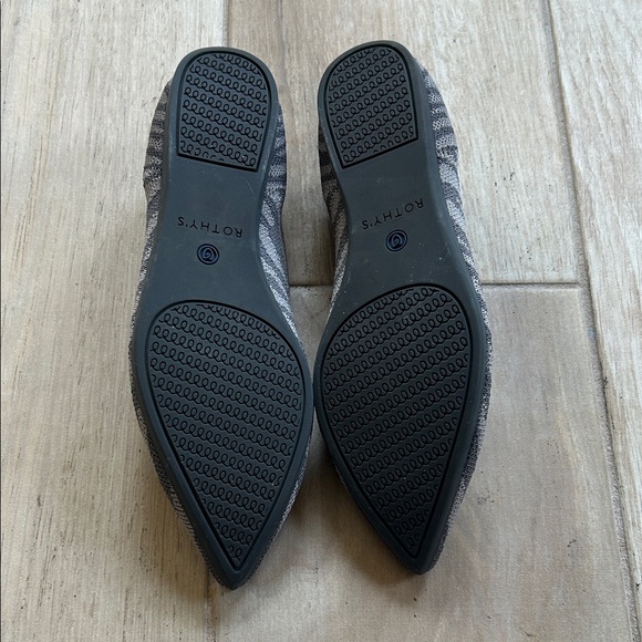 Rothy's Gray Zebra Flats with Blue Accent - Picture 5 of 6